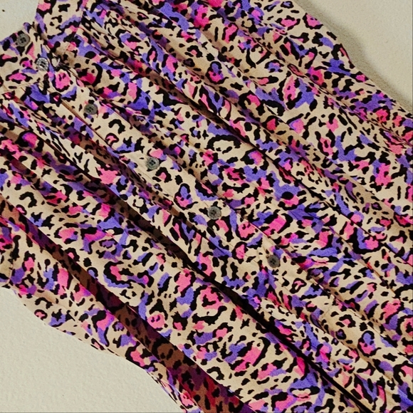 KARMA Hwy Silky Relaxed Palazzo Jumper Purple Leopard NWT OS - Picture 8 of 8